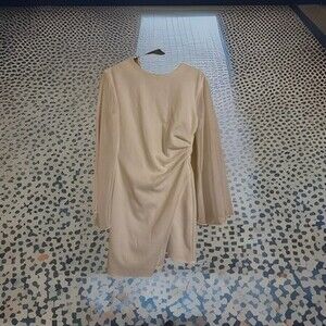 premier amour dress Size 8 Long Sleeve ￼white Knee Length Dress